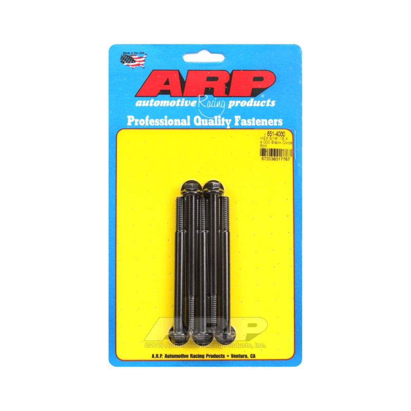 Set de șuruburi și piulițe universale ARP 5/16-18 – Șuruburi hexagonale cu finisaj negru oxidat, x5 - ARP-651-4000 - 651-4000 - 3666618194578
